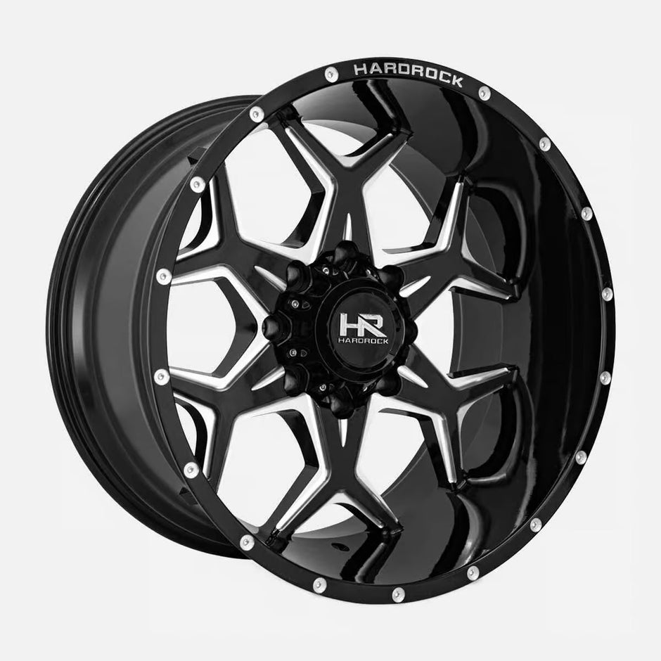Hardrock Offroad Reckless Xposed 20x10 Gloss Black Milled -19mm ET 78.1mm CB 5x127 wheel