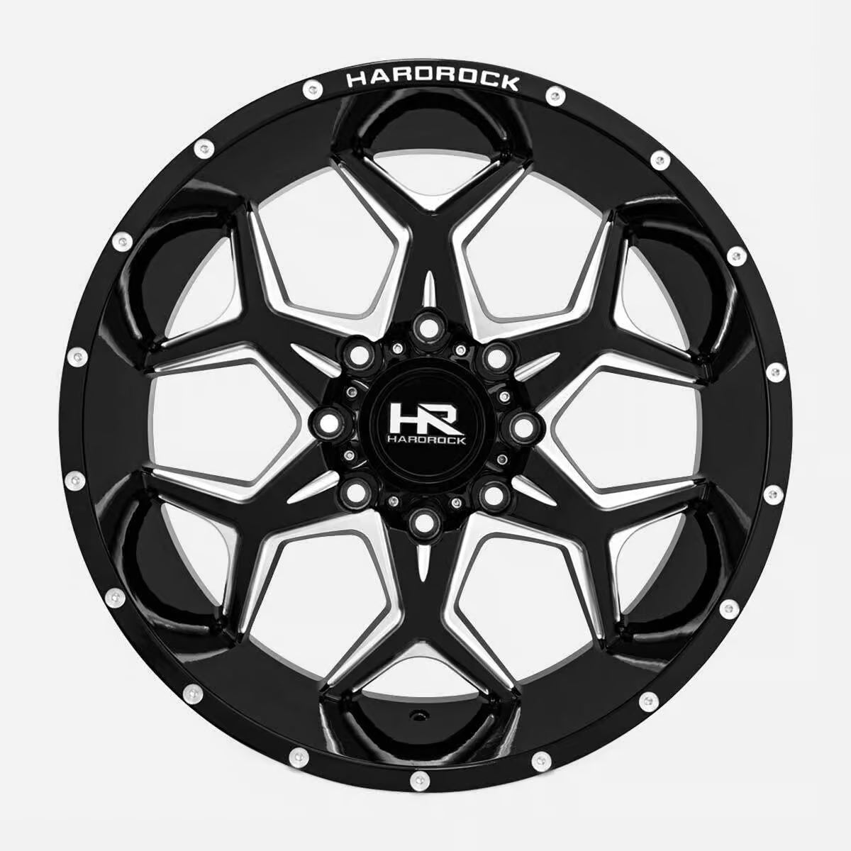 Hardrock Offroad Reckless Xposed 20x10 Gloss Black Milled -19mm ET 108mm CB 6x139.7 wheel