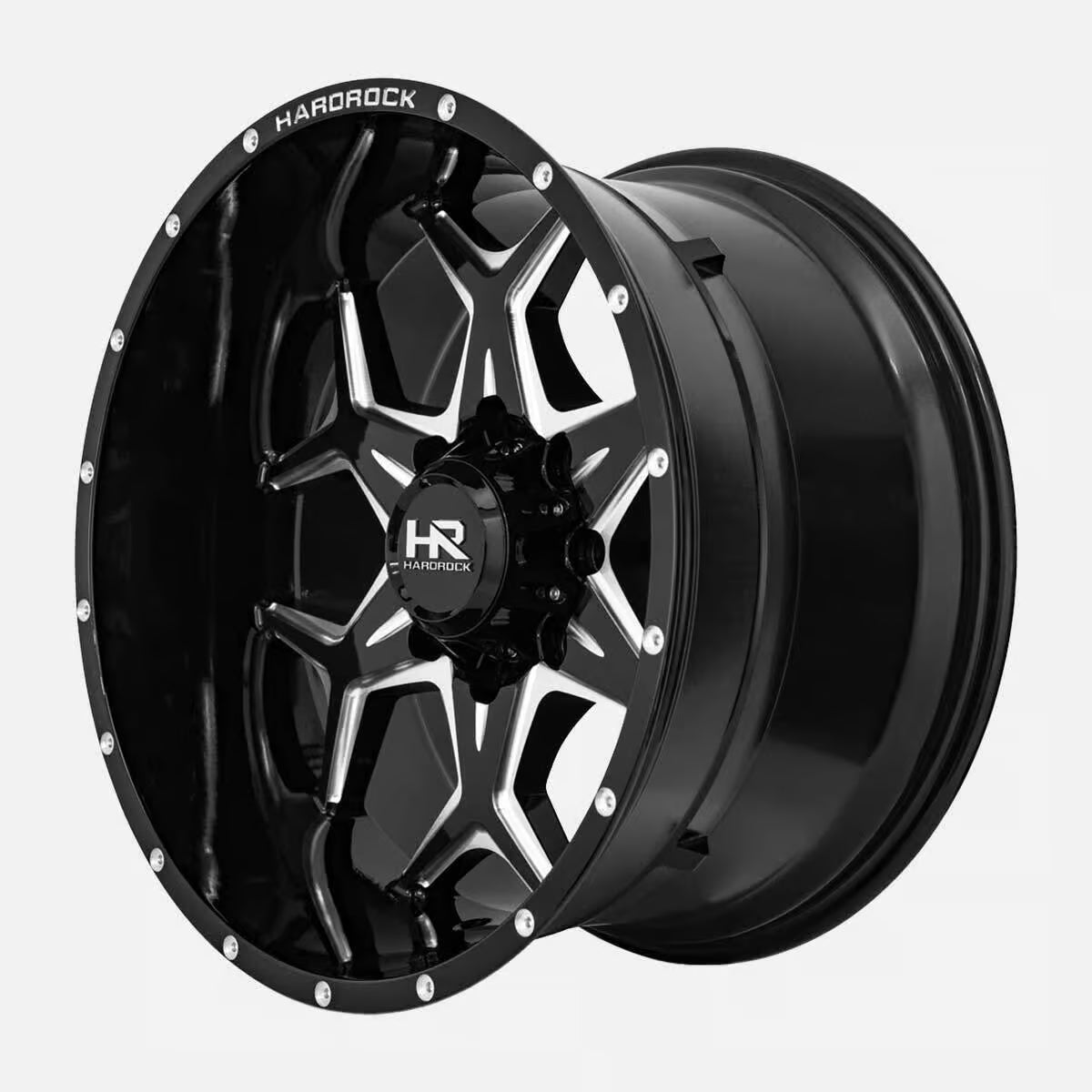 Hardrock Offroad Reckless Xposed 22x12 Gloss Black Milled -51mm ET 125.2mm CB 8x170 wheel