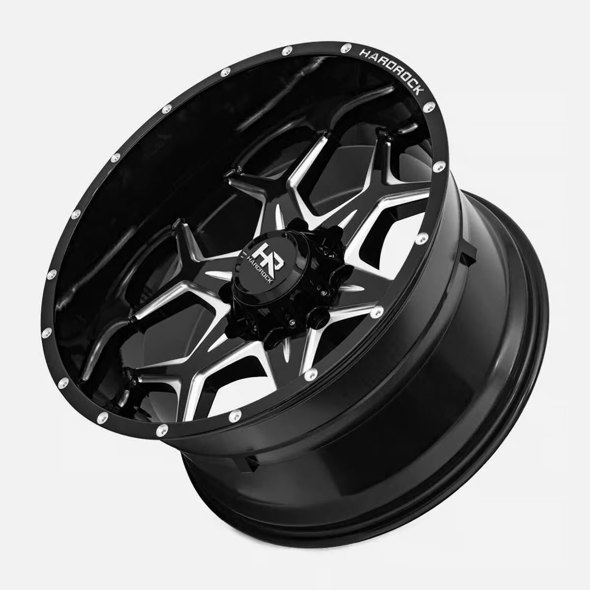 Hardrock Offroad Reckless Xposed 20x12 Gloss Black Milled -44mm ET 87mm CB 5x139.7 wheel