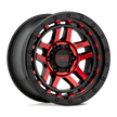 KMC Wheels KM540 Recon 17x8.5 Gloss Black Mach w/Red Tint 18mm ET 71.5mm CB 5x127
