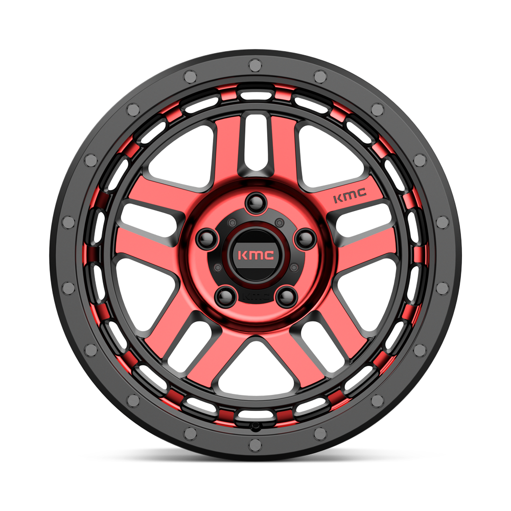 KMC Wheels KM540 Recon 17x8.5 Gloss Black Mach w/Red Tint 18mm ET 71.5mm CB 5x127