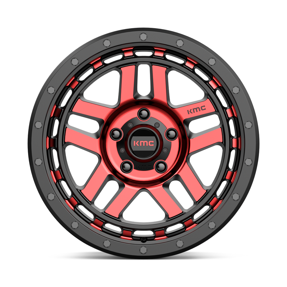 KMC Wheels KM540 Recon 17x8.5 Gloss Black Mach w/Red Tint 18mm ET 71.5mm CB 5x127