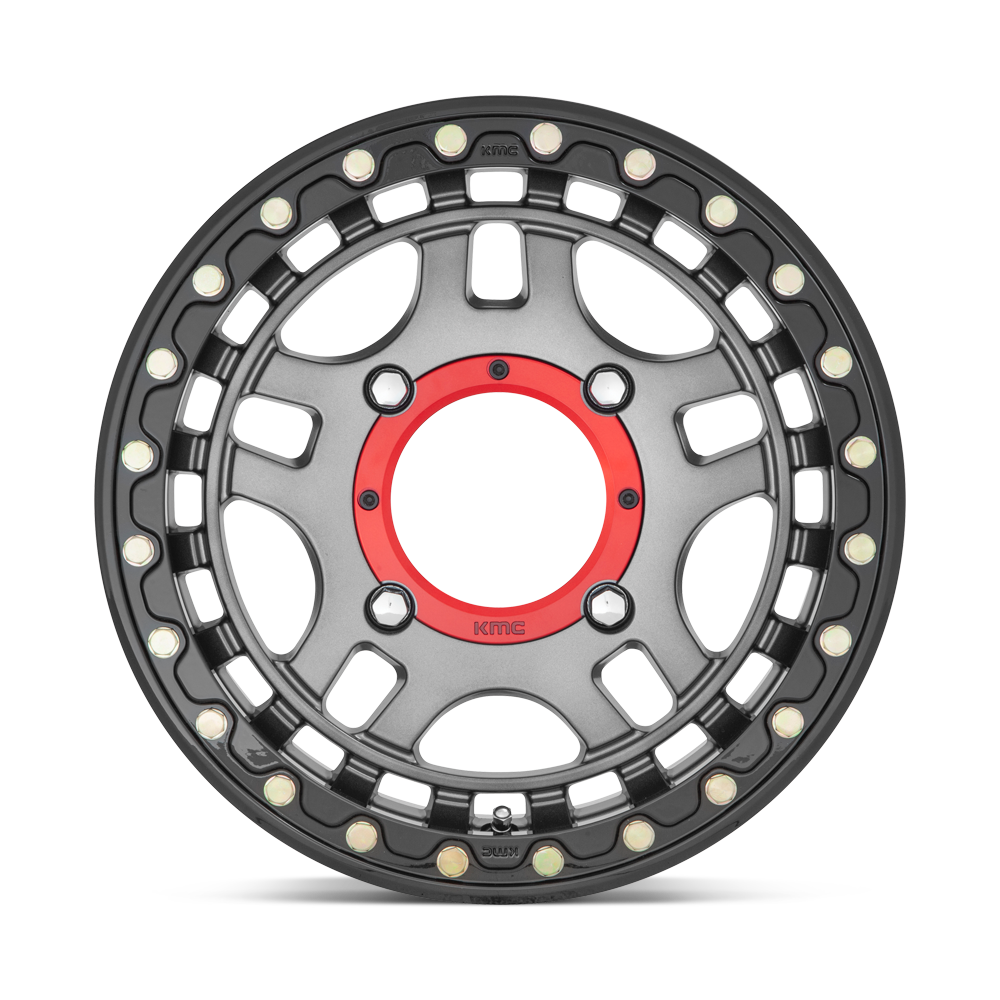 KMC Wheels KS240 Recon Beadlock 15x7 Gunmetal w/Gloss Black Ring 38mm ET 112.1mm CB 4x137