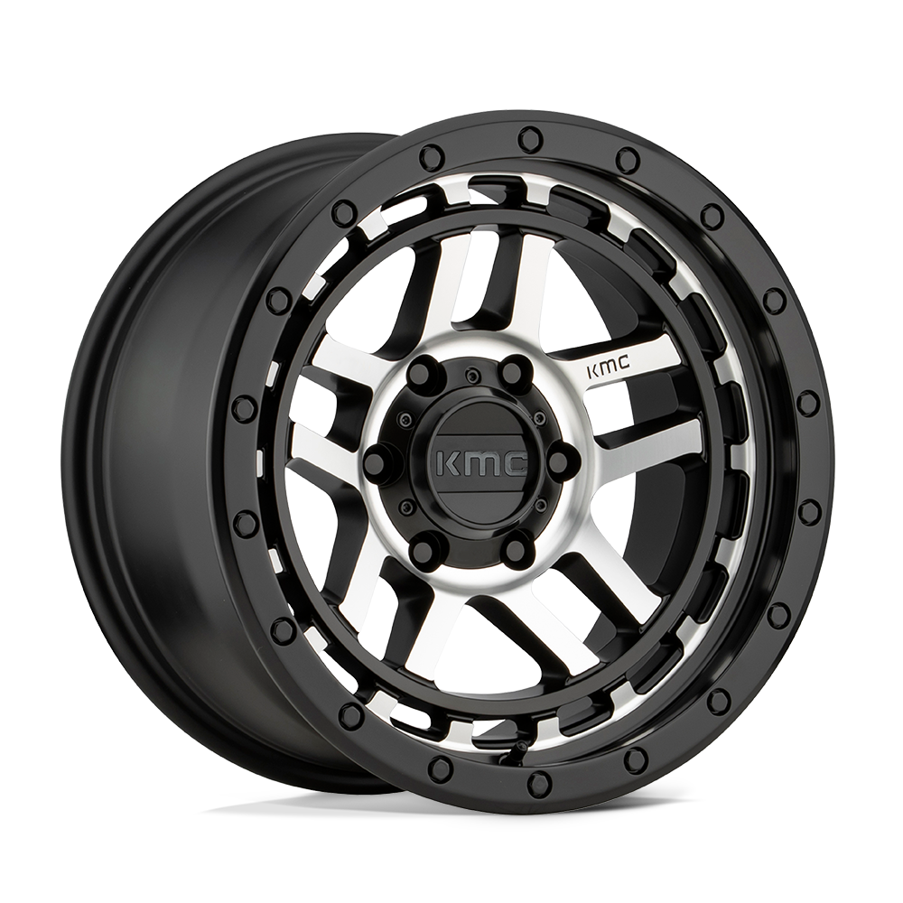 KMC Wheels KM540 Recon 17x8.5 Satin Black Machined 18mm ET 106.1mm CB 6x139.7