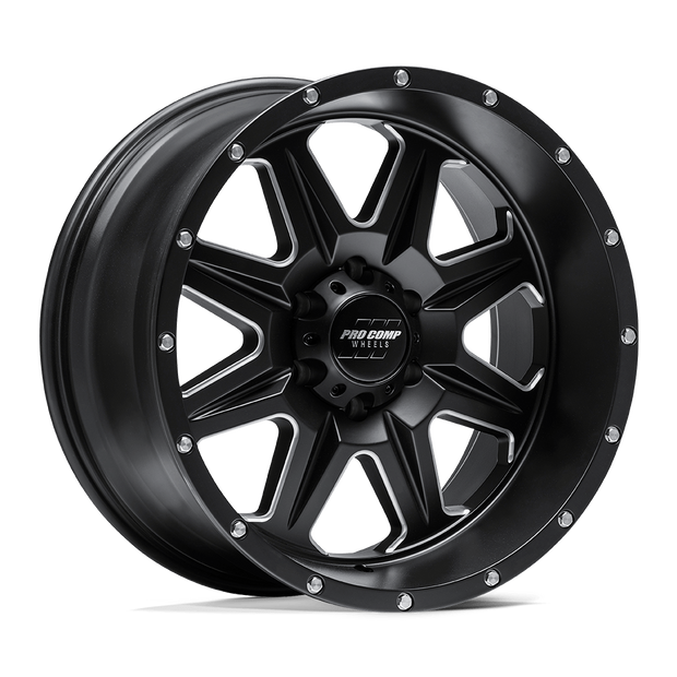 Pro Comp Alloys PA63 Recon 20x10 Satin Black Milled -18mm ET 108mm CB 5x139.7