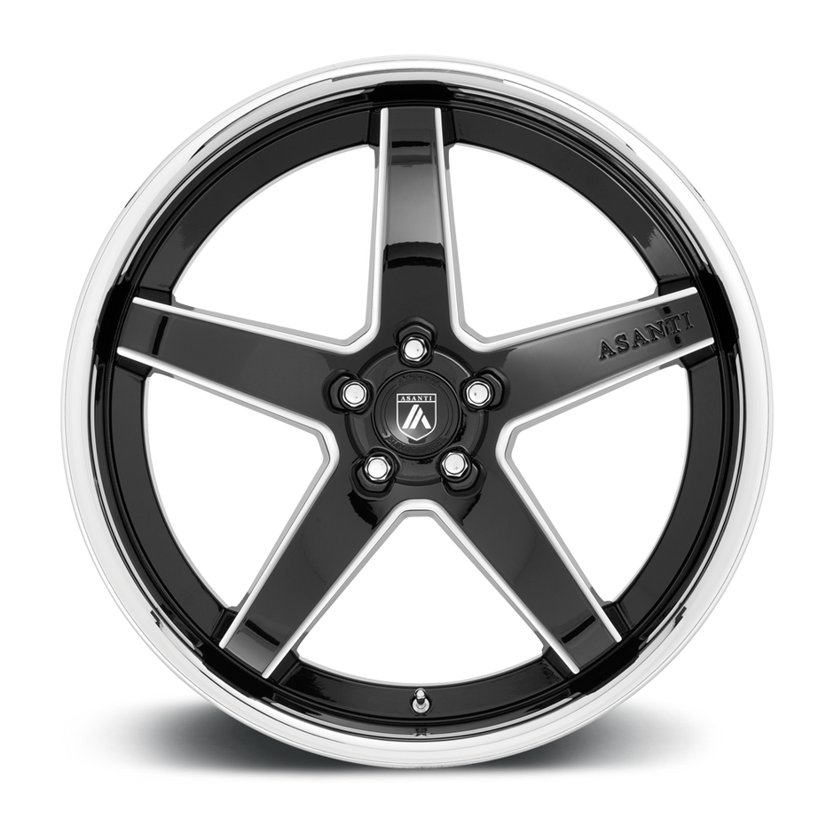 Asanti Wheels ABL31 Regal 20x10.5 Gloss Black Mill w/Chrome Lip 20mm ET 72.56mm CB 5x115