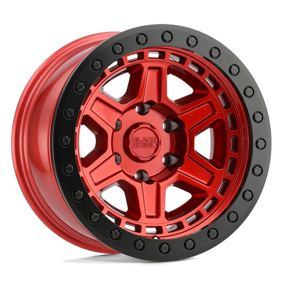 Black Rhino Hard Alloys Reno 17x9 Candy Red w/Black Ring & Bolts 0mm ET 71.5mm CB 5x127