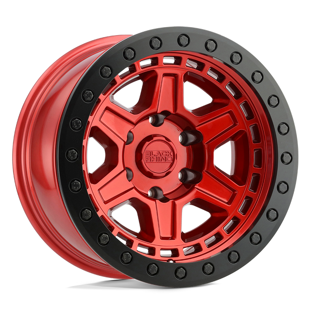 Black Rhino Hard Alloys Reno 17x9 Candy Red w/Black Ring & Bolts -12mm ET 112.1mm CB 6x139.7