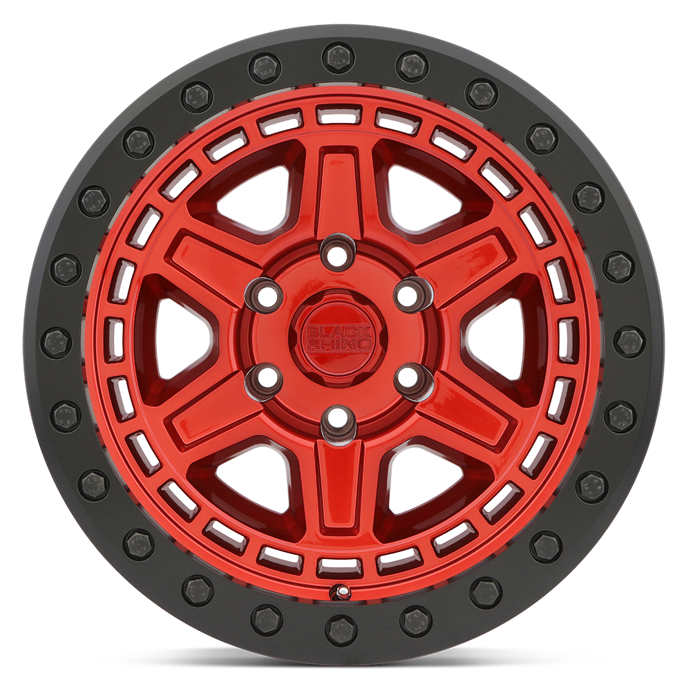 Black Rhino Hard Alloys Reno 17x9 Candy Red w/Black Ring & Bolts 0mm ET 71.5mm CB 5x127