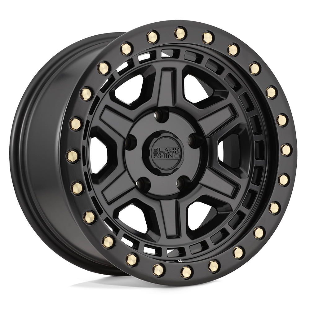Black Rhino Hard Alloys Reno 17x9 Matte Black w/Brass Bolts 0mm ET 87.1mm CB 6x135
