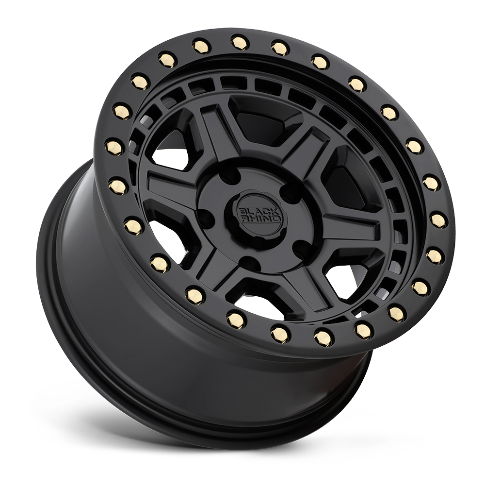 Black Rhino Hard Alloys Reno 17x9 Matte Black w/Brass Bolts 0mm ET 87.1mm CB 6x135