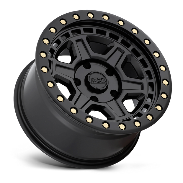 Black Rhino Hard Alloys Reno 17x9 Matte Black w/Brass Bolts -12mm ET 112.1mm CB 6x139.7