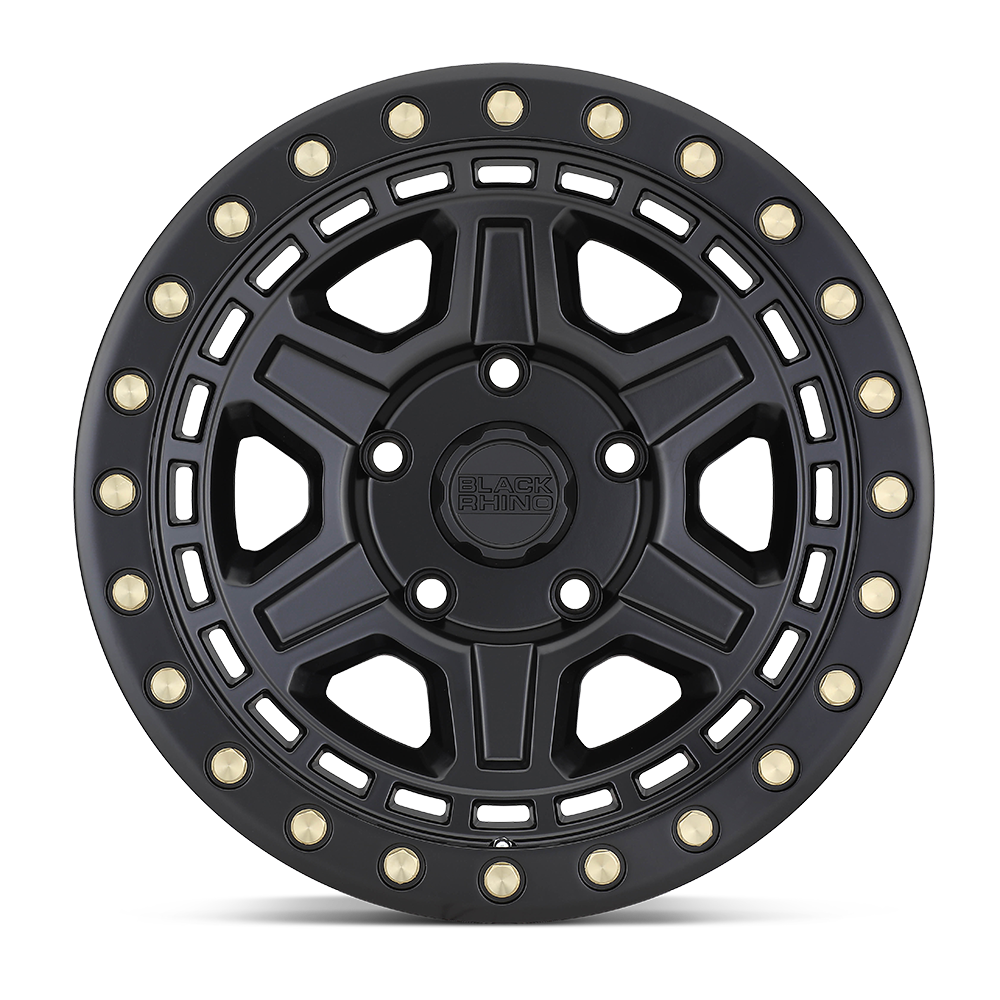 Black Rhino Hard Alloys Reno 17x9 Matte Black w/Brass Bolts 0mm ET 87.1mm CB 6x135