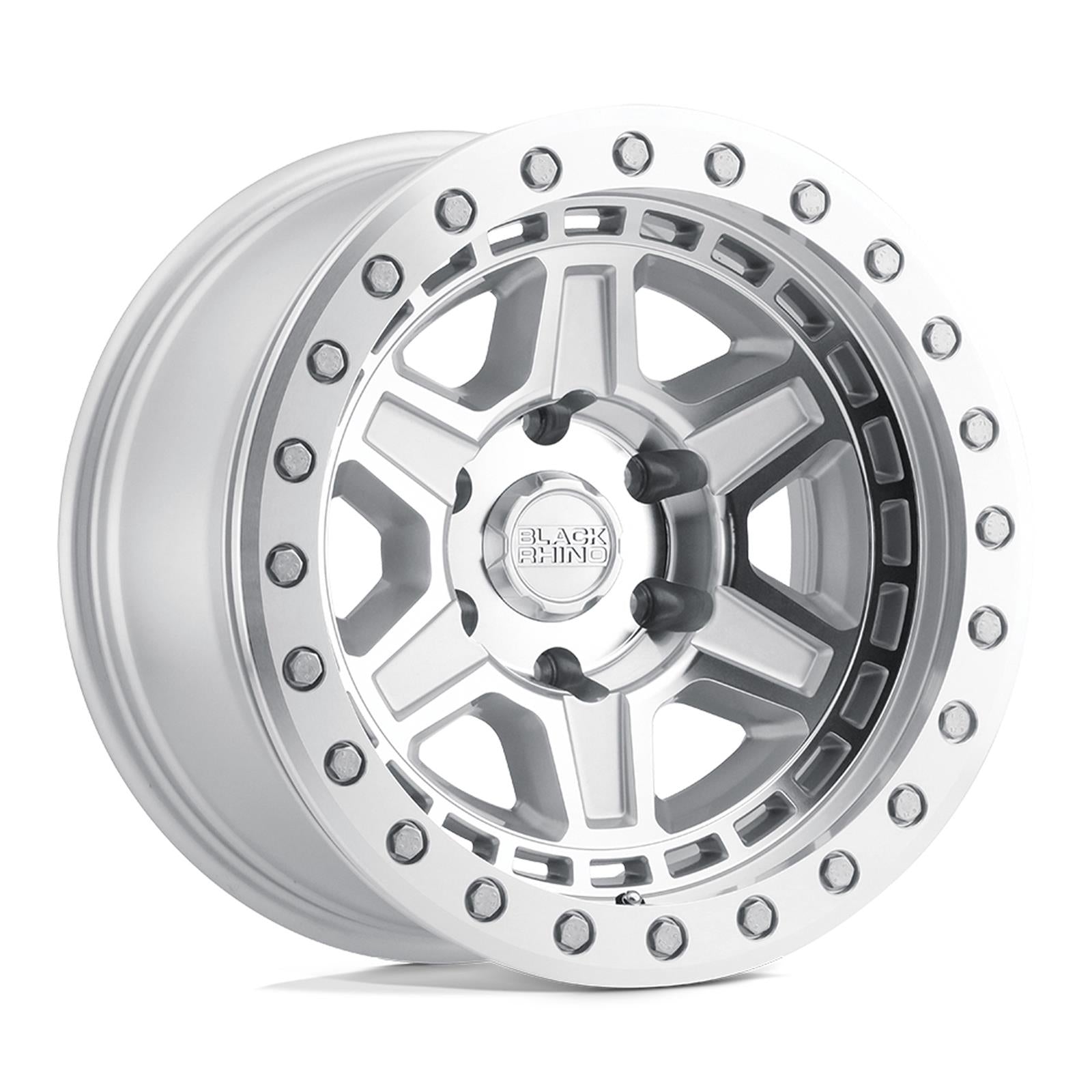 Black Rhino Hard Alloys Reno 17x9 Silver w/Mirror Face & Lip 0mm ET 87.1mm CB 6x135