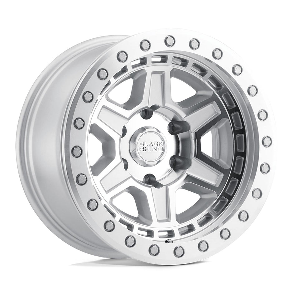Black Rhino Hard Alloys Reno 17x9 Silver w/Mirror Face & Lip 0mm ET 87.1mm CB 6x135