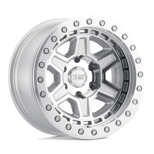 Black Rhino Hard Alloys Reno 17x9 Silver w/Mirror Face & Lip 0mm ET 87.1mm CB 6x135