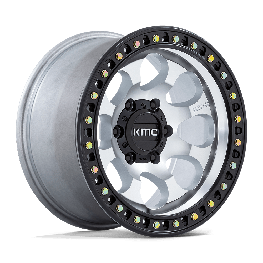 KMC Wheels KM550 Riot SBL 18x9 Machined w/Satin Black Lip 18mm ET 66.06mm CB 6x114.3