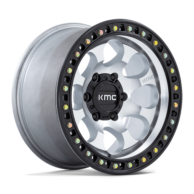 KMC Wheels KM550 Riot SBL 18x9 Machined w/Satin Black Lip 18mm ET 66.06mm CB 6x114.3