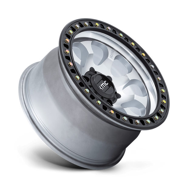 KMC Wheels KM550 Riot SBL 18x9 Machined w/Satin Black Lip 18mm ET 66.06mm CB 6x114.3