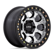KMC Wheels KM237 Riot Beadlock 17x8.5 Machined w/Satin Black Window & Ring 0mm ET 71.5mm CB 5x127