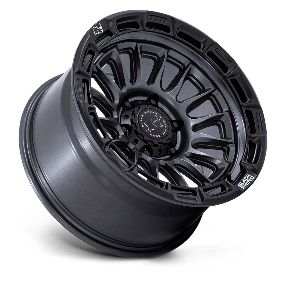 Black Rhino Hard Alloys BR025 Rival 17x8.5 Matte Gunmetal w/Matte Black Lip 25mm ET 72.56mm CB 5x114.3
