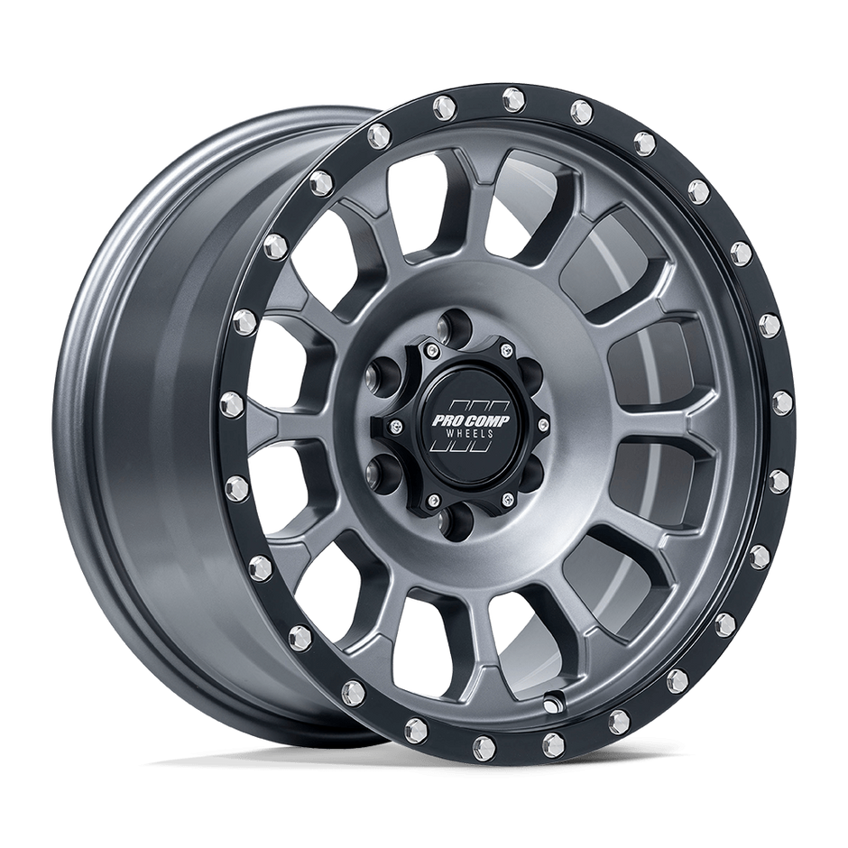 Pro Comp Alloys PA34 Rockwell 17x8.5 Matte Graphite w/Black Lip 0mm ET 71.5mm CB 5x127