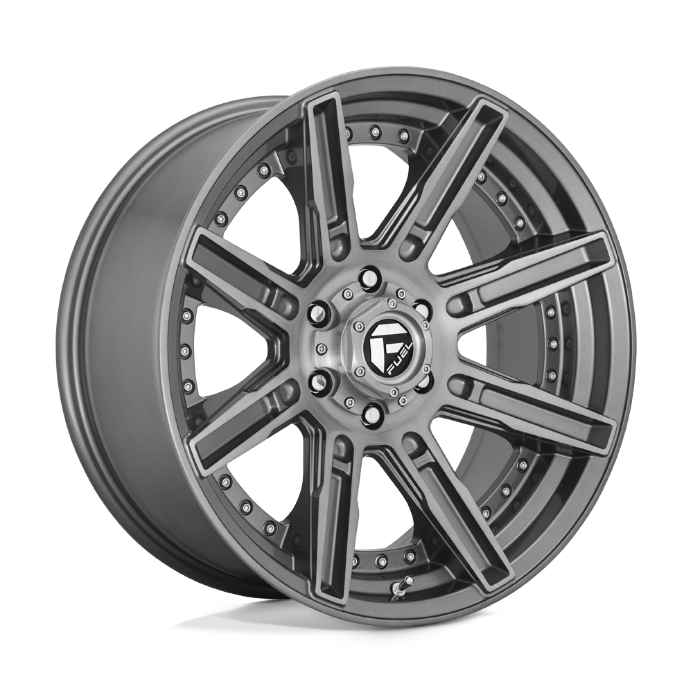 Fuel Wheels D710 Rogue Platinum 20x10 Brushed Gunmetal w/Tinted Clear -18mm ET 124.2mm CB 8x180