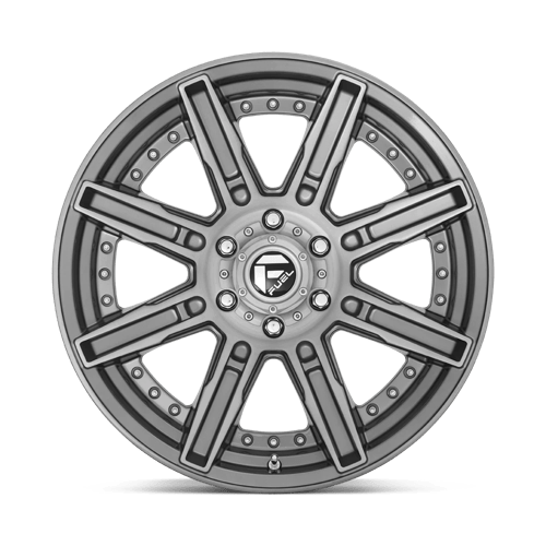 Fuel Wheels D710 Rogue Platinum 20x10 Brushed Gunmetal w/Tinted Clear -18mm ET 124.2mm CB 8x180