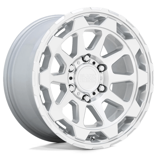 Black Rhino Hard Alloys Rotor 17x8.5 Gloss Silver w/Mirror Cut Face 12mm ET 112.1mm CB 6x139.7