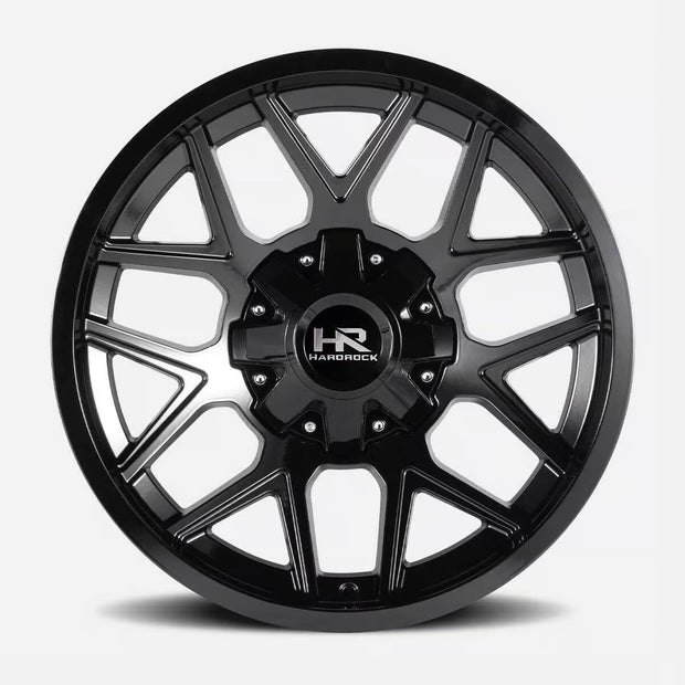 Hardrock Offroad Rugged 22x10 Gloss Black -25mm ET 110.3mm CB 5x150/5x139.7 wheel