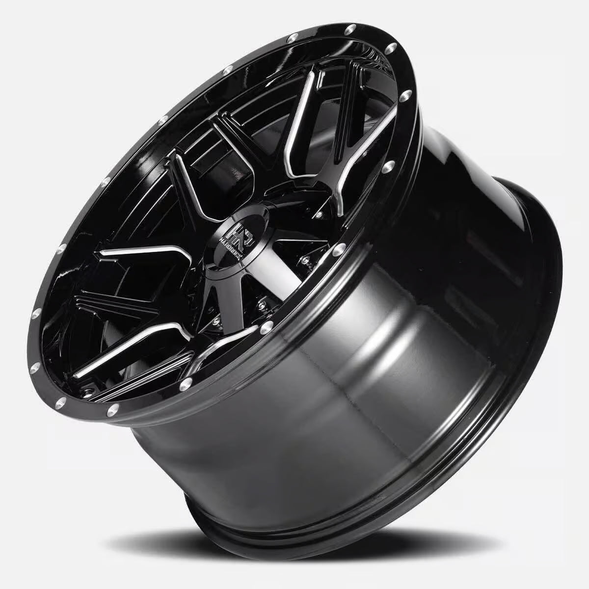 Hardrock Offroad Rugged 20x10 Gloss Black Milled -19mm ET 125.2mm CB 8x170 wheel