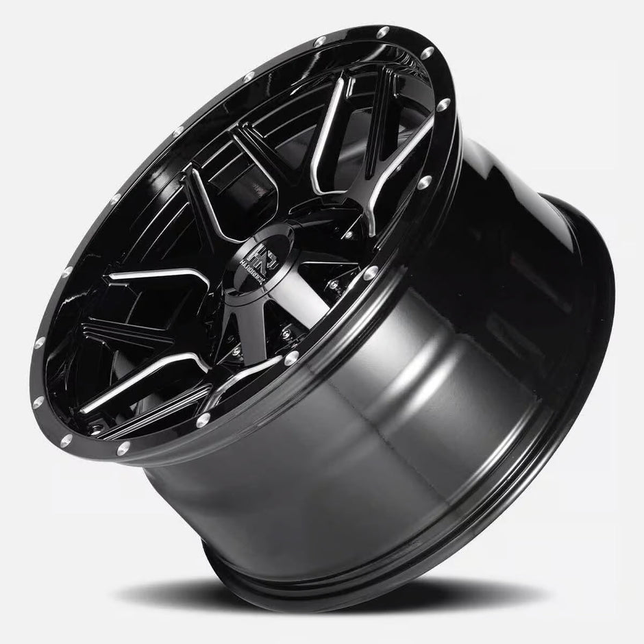 Hardrock Offroad Rugged 20x12 Gloss Black Milled -51mm ET 110.3mm CB 5x150/5x139.7 wheel