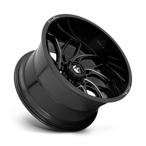 Fuel Wheels D741 Runner Dually-Rear Outer 22x8.25 Gloss Black Milled -240mm ET 121.5mm CB 8x165.1