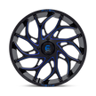 Fuel Wheels D778 Runner UTV 18x7 Gloss Black Milled W/Candy Blue 13mm ET 132mm CB 4x156