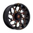 Fuel Wheels D780 Runner UTV 18x7 Gloss Black Milled W/Orange 13mm ET 132mm CB 4x156