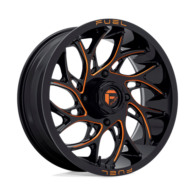 Fuel Wheels D780 Runner UTV 18x7 Gloss Black Milled W/Orange 13mm ET 132mm CB 4x156