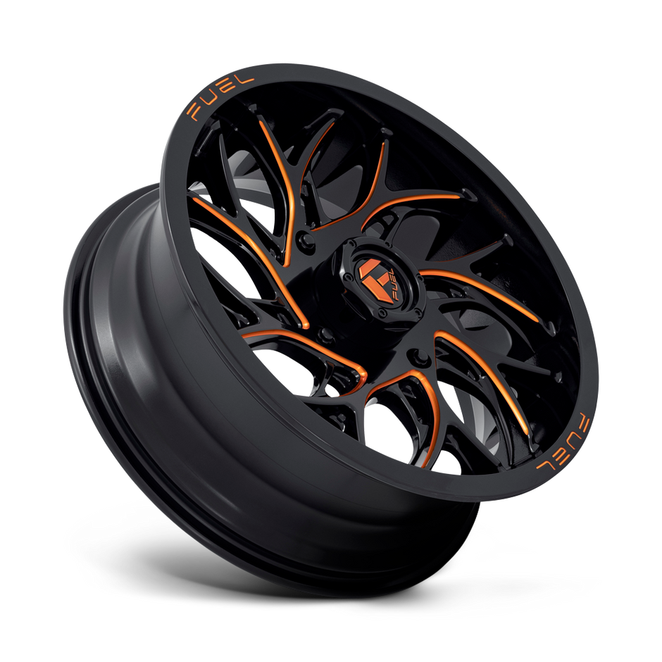 Fuel Wheels D780 Runner UTV 18x7 Gloss Black Milled W/Orange 13mm ET 132mm CB 4x156