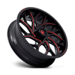 Fuel Wheels D779 Runner UTV 18x7 Gloss Black Milled W/Candy Red 13mm ET 132mm CB 4x156