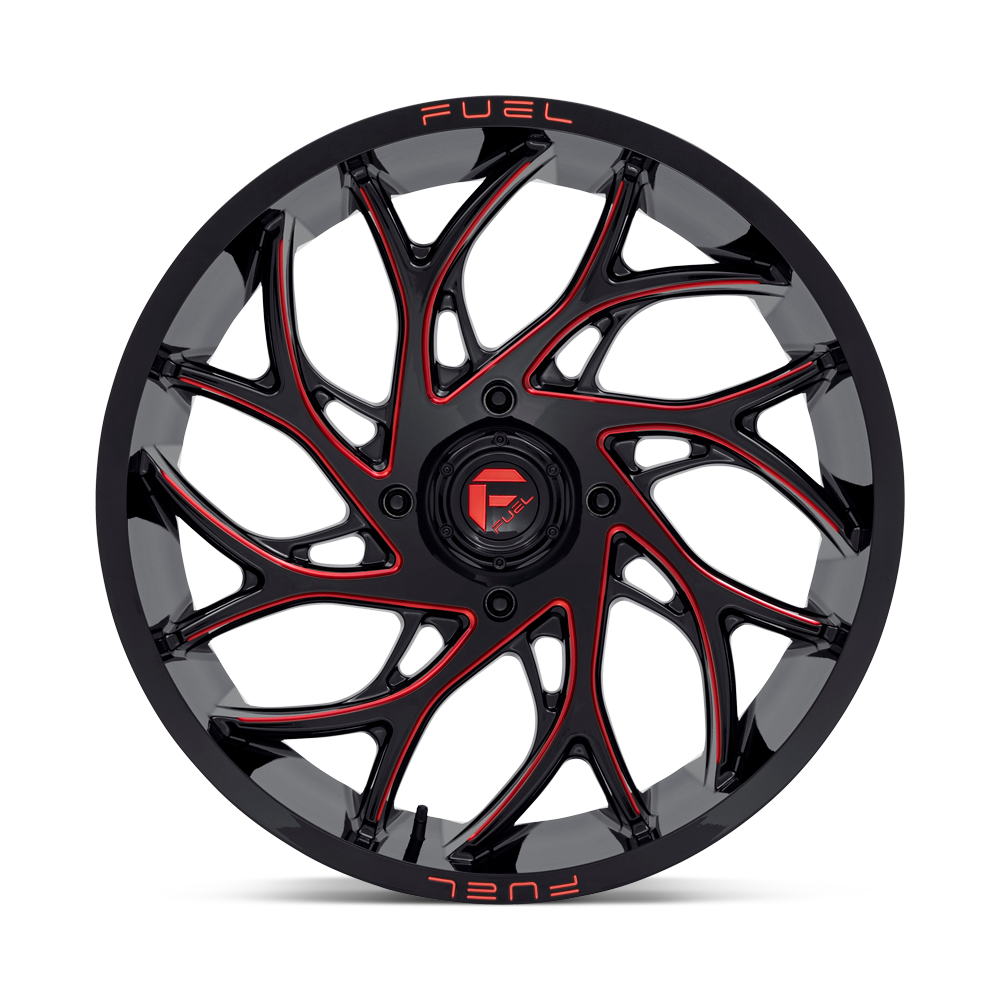Fuel Wheels D779 Runner UTV 18x7 Gloss Black Milled W/Candy Red 13mm ET 132mm CB 4x156