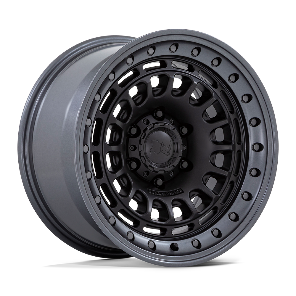 Black Rhino Hard Alloys BR014 Sahara 17x9 Matte Black w/Gunmetal Lip 0mm ET 71.5mm CB 5x127