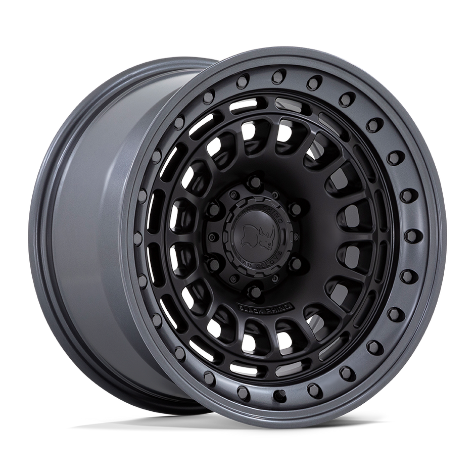 Black Rhino Hard Alloys BR014 Sahara 17x9 Matte Black w/Gunmetal Lip 0mm ET 71.5mm CB 5x127