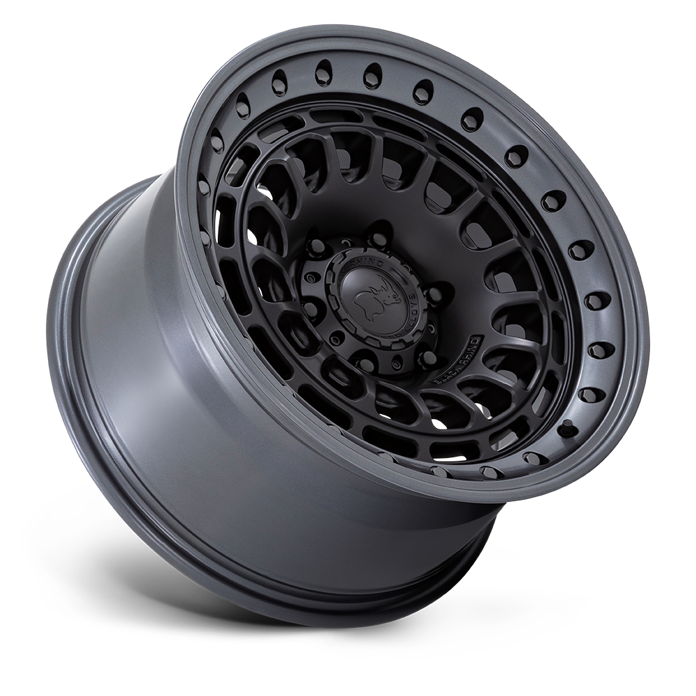 Black Rhino Hard Alloys BR014 Sahara 17x9 Matte Black w/Gunmetal Lip 0mm ET 71.5mm CB 5x127