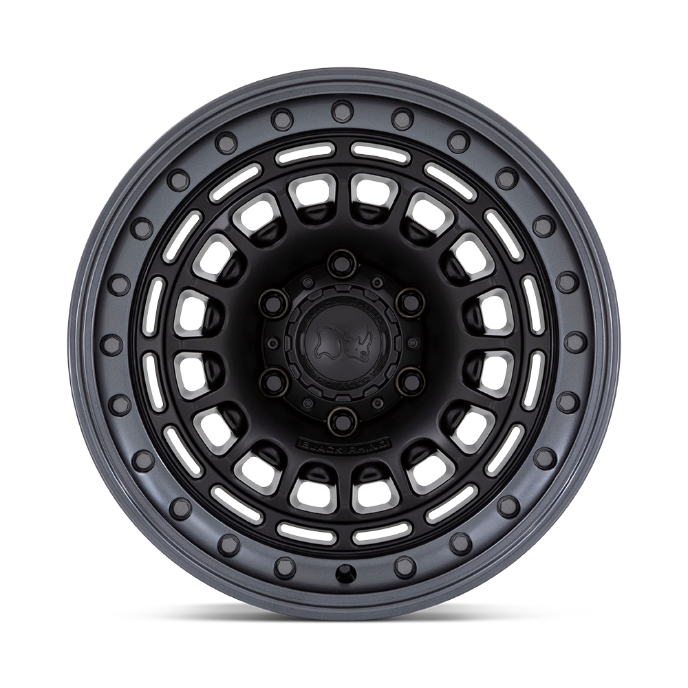 Black Rhino Hard Alloys BR014 Sahara 17x9 Matte Black w/Gunmetal Lip 0mm ET 71.5mm CB 5x127