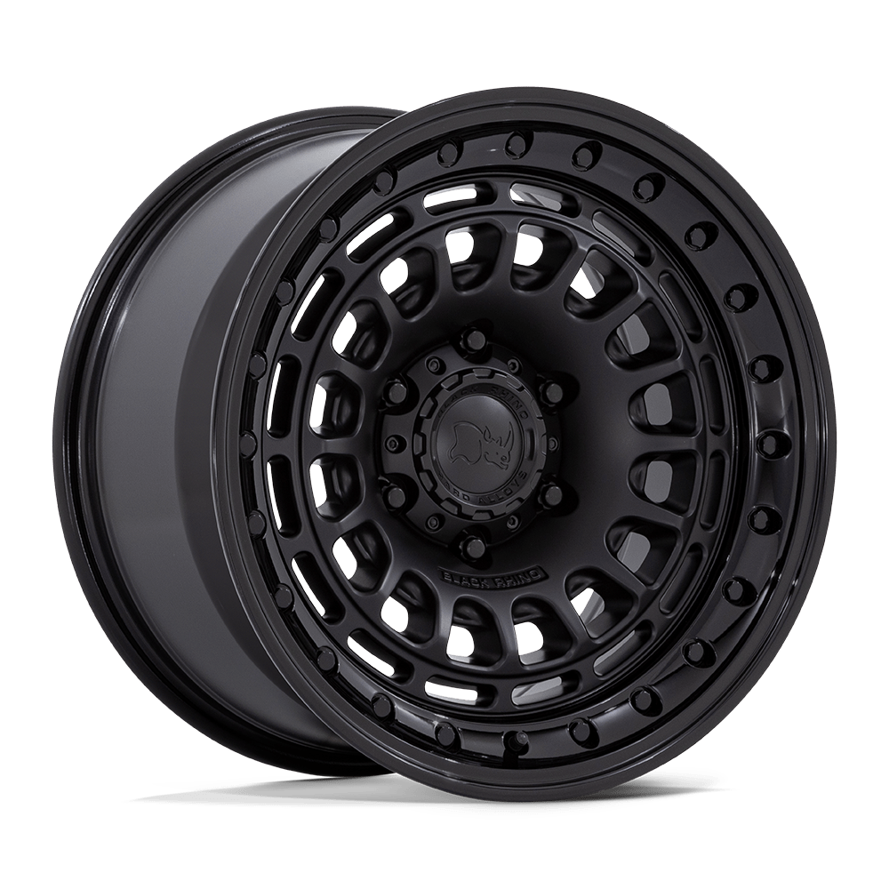 Black Rhino Hard Alloys BR014 Sahara 17x9 Matte Black w/Gloss Black Lip 0mm ET 71.5mm CB 5x127