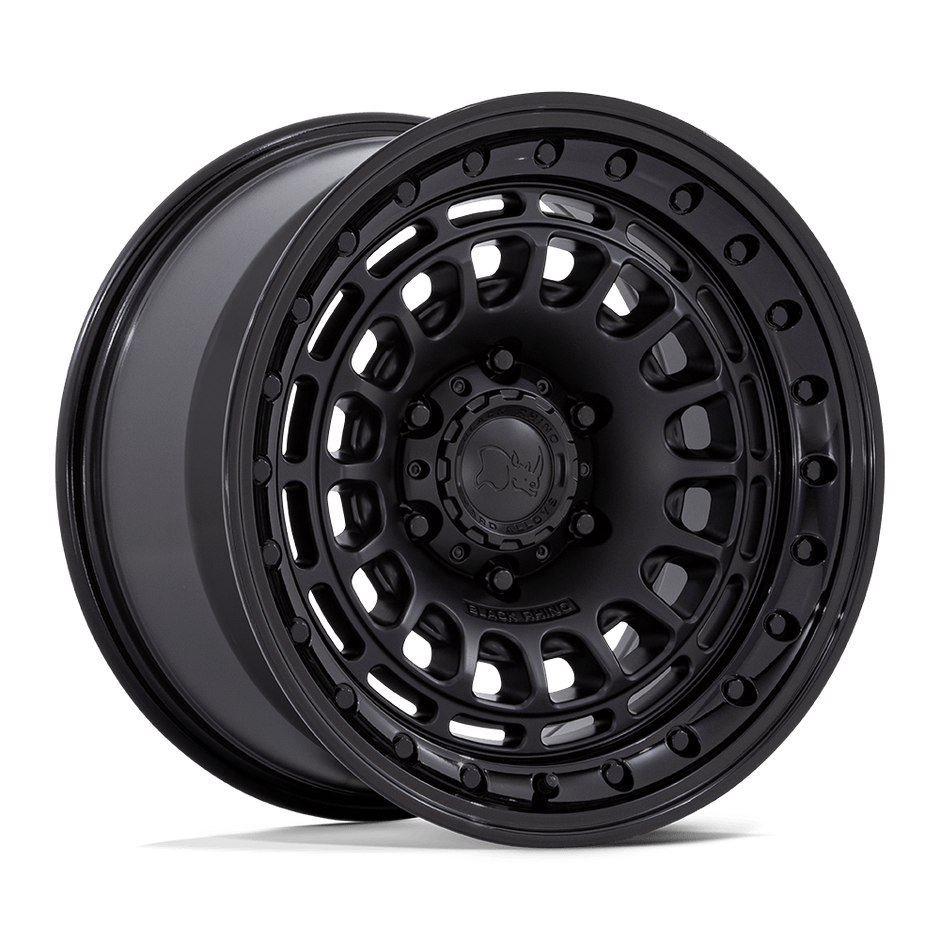 Black Rhino Hard Alloys BR014 Sahara 17x9 Matte Black w/Gloss Black Lip 0mm ET 71.5mm CB 5x127