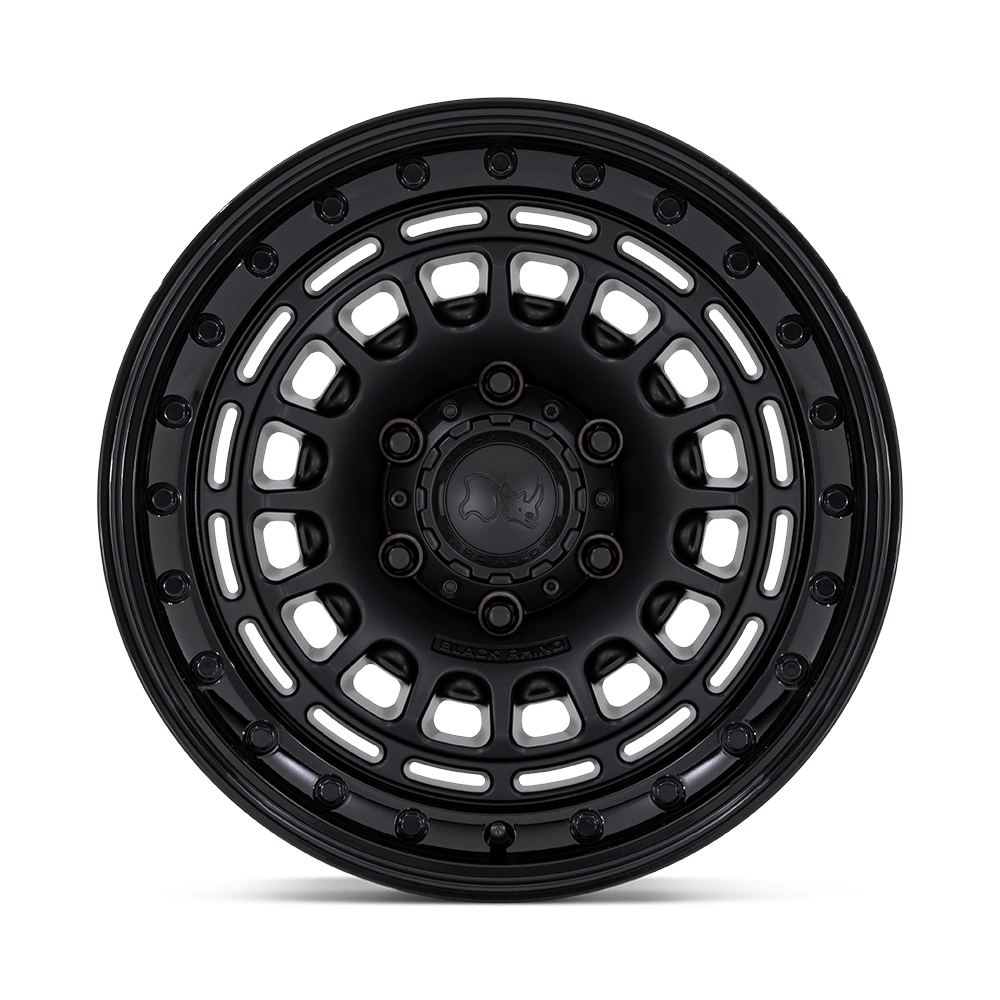 Black Rhino Hard Alloys BR014 Sahara 17x9 Matte Black w/Gloss Black Lip 0mm ET 71.5mm CB 5x127
