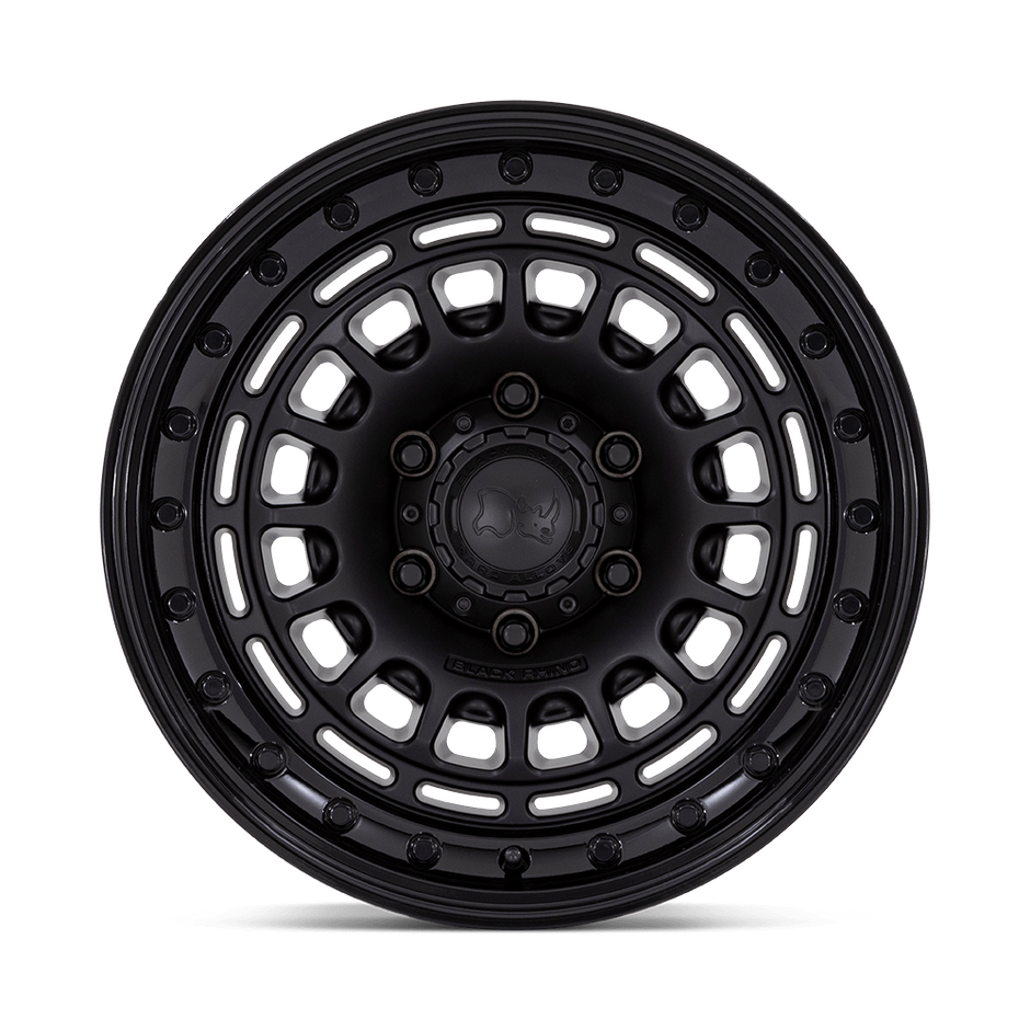 Black Rhino Hard Alloys BR014 Sahara 17x9 Matte Black w/Gloss Black Lip 0mm ET 71.5mm CB 5x127