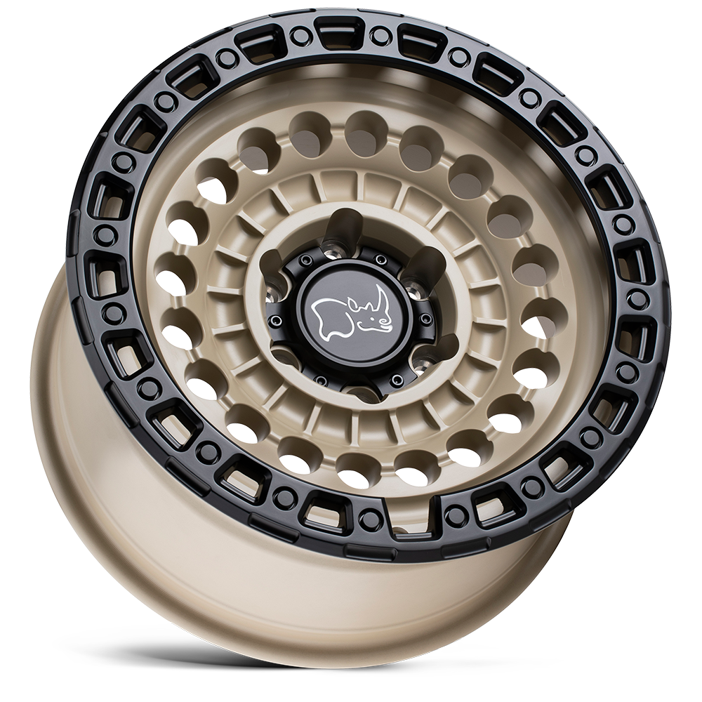 Black Rhino Hard Alloys Sentinel 17x8.5 Desert Sand w/Black Ring -10mm ET 67.06mm CB 6x120