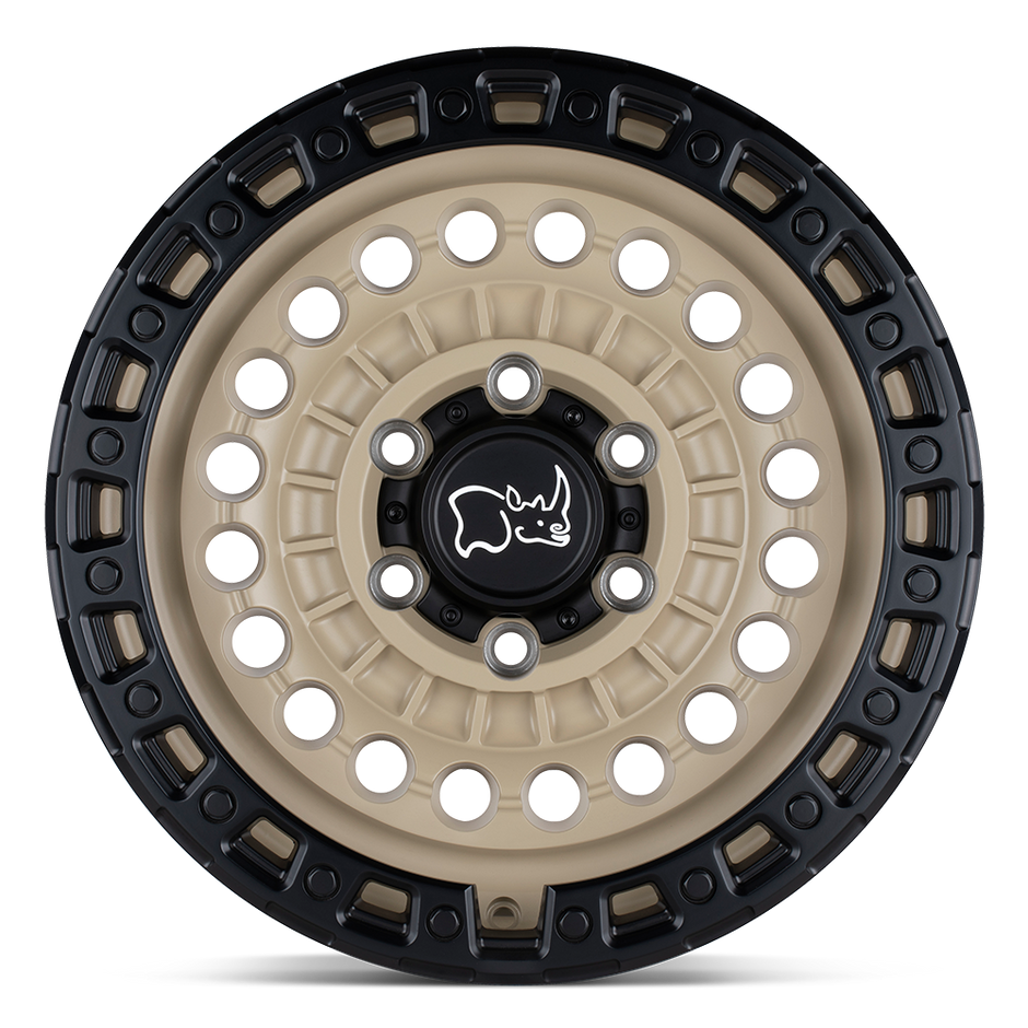 Black Rhino Hard Alloys Sentinel 17x8.5 Desert Sand w/Black Ring -10mm ET 67.06mm CB 6x120